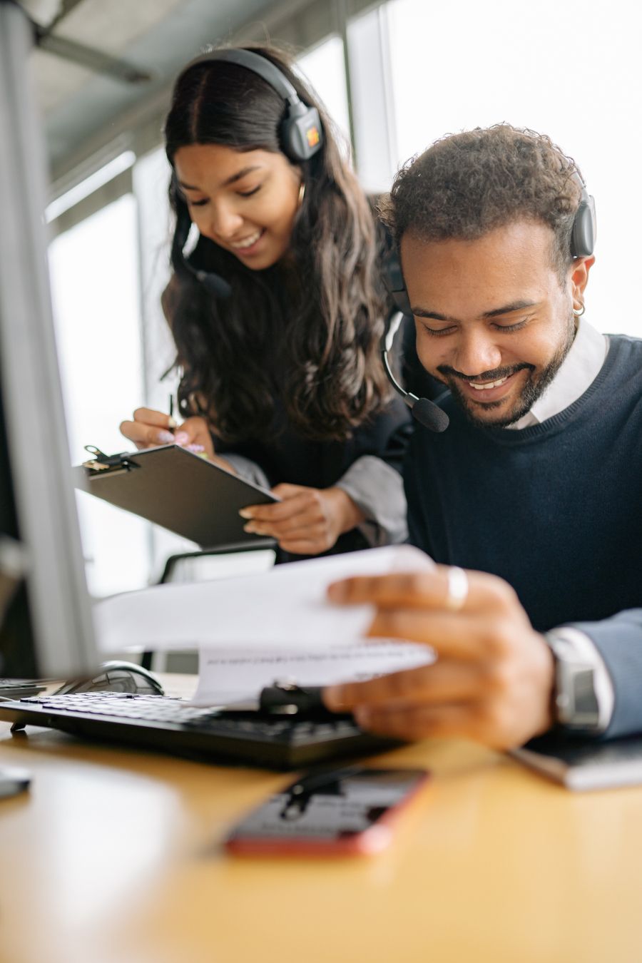 Conseillers support client au travail